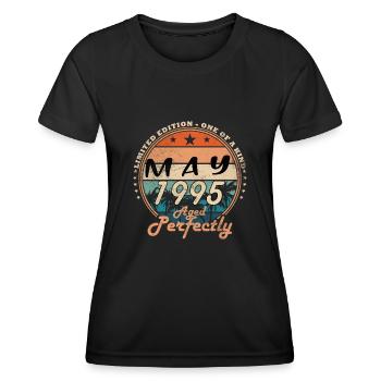 Geburtstag Vintage Mai 1995 original May 1995 - Frauen Funktions-T-Shirt - Schwarz - Vorne - AI Model Female 172 light (172cm)