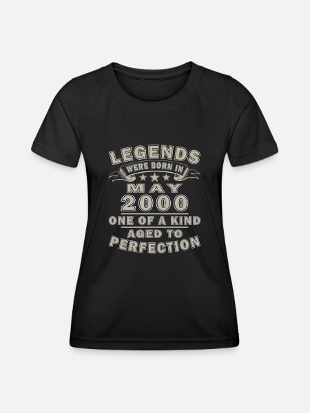 25ème anniversaire cadeau mari Original mai 2000 - T-shirt sport Femme - noir