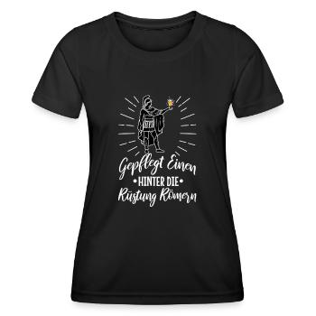 Gepflegt einen hinter die Rüstung Römern - Frauen Funktions-T-Shirt - Schwarz - Vorne - AI Model Female 172 light (172cm)