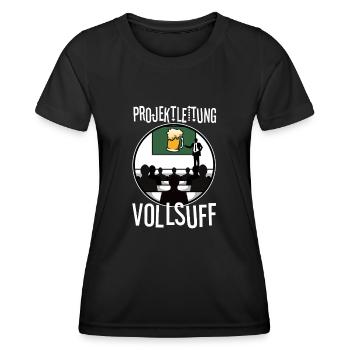 Projektleitung Vollsuff - Frauen Funktions-T-Shirt - Schwarz - Vorne - AI Model Female 172 light (172cm)