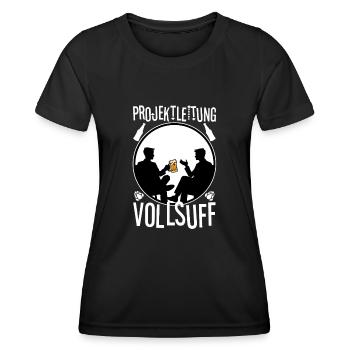 Projektleitung Vollsuff - Frauen Funktions-T-Shirt - Schwarz - Vorne - AI Model Female 172 light (172cm)