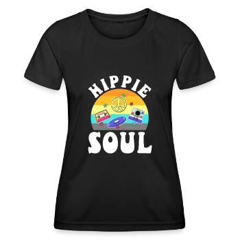 Âme hippie - T-shirt sport Femme - noir - Devant - AI Model Female 172 light (172cm)