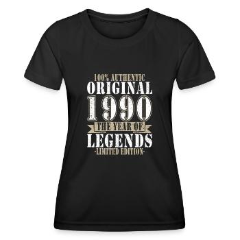 1990 - Jahrgang 1990 - Frauen Funktions-T-Shirt - Schwarz - Vorne - AI Model Female 172 light (172cm)