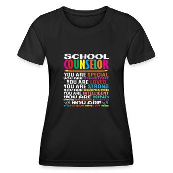 Schulberater Du Bist Besonders Geliebt - Frauen Funktions-T-Shirt - Schwarz - Vorne - AI Model Female 172 light (172cm)