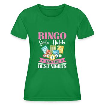 Bingokarte Perfekt für Spieleabende Frauen - Frauen Funktions-T-Shirt - Kelly Green - Vorne - AI Model Female 172 dark (172cm)