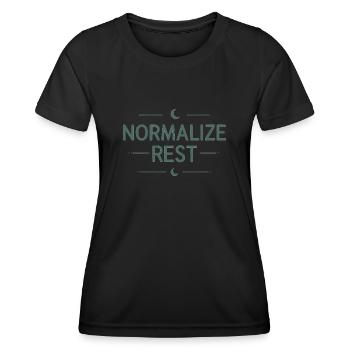 FAITES UNE PAUSE - TIME OUT RELAXATION DICTONS - T-shirt sport Femme - noir - Devant - AI Model Female 172 light (172cm)
