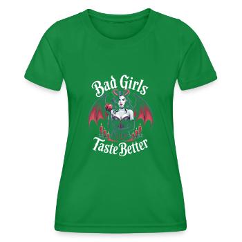 Les mauvaises filles ont meilleur goût ! Gothique Gothique Emo Baddie - T-shirt sport Femme - vert - Devant - AI Model Female 172 dark (172cm)