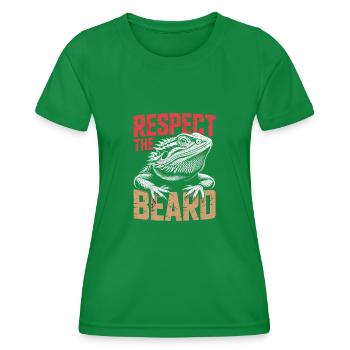 Respect the Beard! Bearded Dragon Reptile Terraristics - Women's Functional T-Shirt - kelly green - Front - AI Model Female 172 dark (172cm)