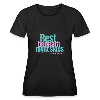 Tranquillité sous le ciel nocturne - T-shirt sport Femme - noir - Devant - AI Model Female 172 light (172cm)