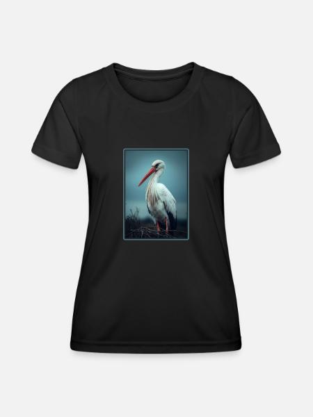 Störche Storch - Frauen Funktions-T-Shirt - Schwarz