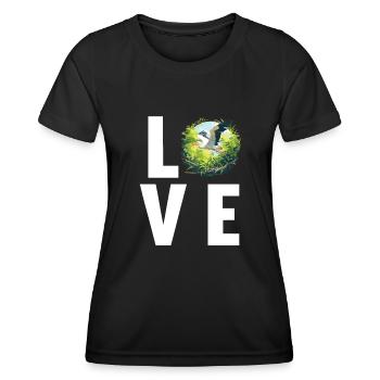 Störche Storch - Frauen Funktions-T-Shirt - Schwarz - Vorne - AI Model Female 172 light (172cm)