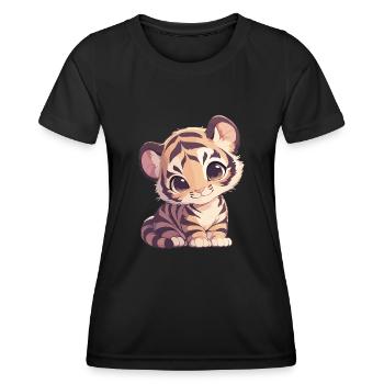 Sumatra-Tiger - Frauen Funktions-T-Shirt - Schwarz - Vorne - AI Model Female 172 light (172cm)