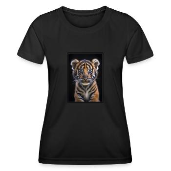 Tigre de Sumatra - T-shirt sport Femme - noir - Devant - AI Model Female 172 light (172cm)