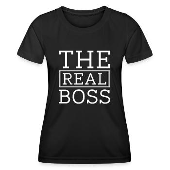 Le vrai patron - T-shirt sport Femme - noir - Devant - AI Model Female 172 light (172cm)