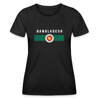 Bangladesh - flag and coat of arms - Women's Functional T-Shirt - black - Front - AI Model Female 172 light (172cm)