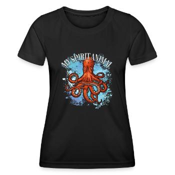 Oktopus ist mein Lieblingstier - Frauen Funktions-T-Shirt - Schwarz - Vorne - AI Model Female 172 light (172cm)