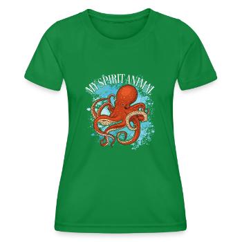 Oktopus ist mein Lieblingstier - Frauen Funktions-T-Shirt - Kelly Green - Vorne - AI Model Female 172 dark (172cm)