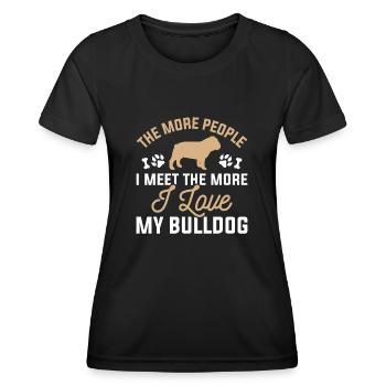 Ich liebe meine Bulldogge - Frauen Funktions-T-Shirt - Schwarz - Vorne - AI Model Female 172 light (172cm)