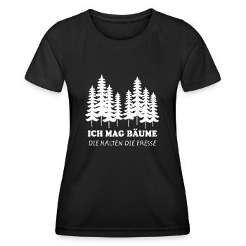 Ich Mag Bäume Die Halten Die Fresse - Frauen Funktions-T-Shirt - Schwarz - Vorne - AI Model Female 172 light (172cm)