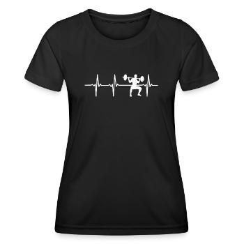 Heartbeat Squat Silhouette - Women's Functional T-Shirt - black - Front - AI Model Female 172 light (172cm)