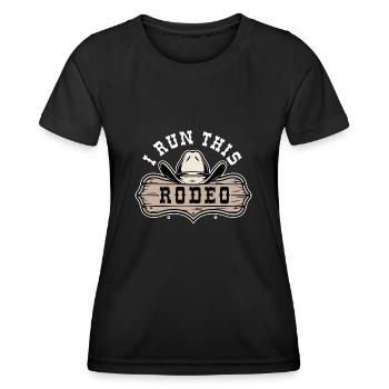 Je cours ce rodéo - T-shirt sport Femme - noir - Devant - AI Model Female 172 light (172cm)