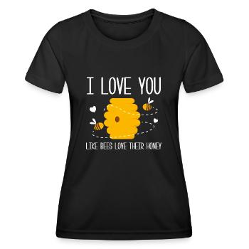 Ich liebe dich wie Bienen ihren Honig lieben - Frauen Funktions-T-Shirt - Schwarz - Vorne - AI Model Female 172 light (172cm)