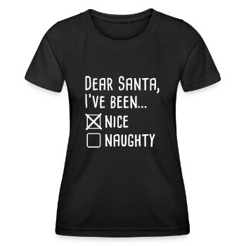Cher Père Noël, j’ai été gentil - T-shirt sport Femme - noir - Devant - AI Model Female 172 light (172cm)