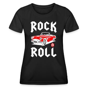 Rock And Roll Classic Car - Frauen Funktions-T-Shirt - Schwarz - Vorne - AI Model Female 172 light (172cm)