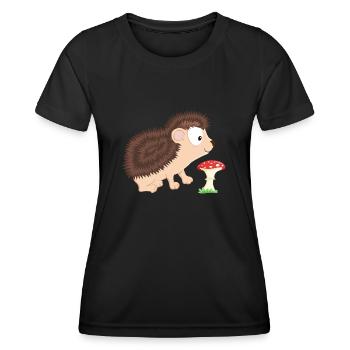Igel Waldtiere-Serie - Frauen Funktions-T-Shirt - Schwarz - Vorne - AI Model Female 172 light (172cm)