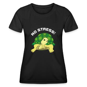 no stress - Frauen Funktions-T-Shirt - Schwarz - Vorne - AI Model Female 172 light (172cm)