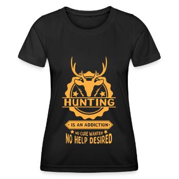 Chasse Chasse Chasseur Fusil Tir Chasse Chasse - T-shirt sport Femme - noir - Devant - AI Model Female 172 light (172cm)