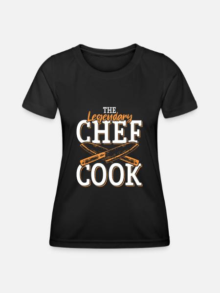 chefkoch koch kochen spruch - Frauen Funktions-T-Shirt - Schwarz