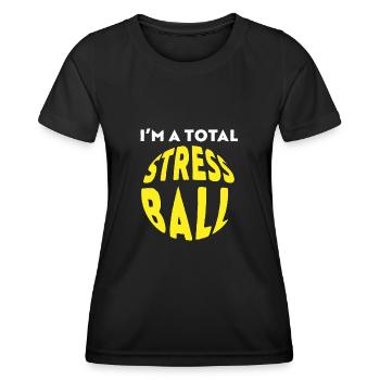 Je suis un stress total - T-shirt sport Femme - noir - Devant - AI Model Female 172 light (172cm)