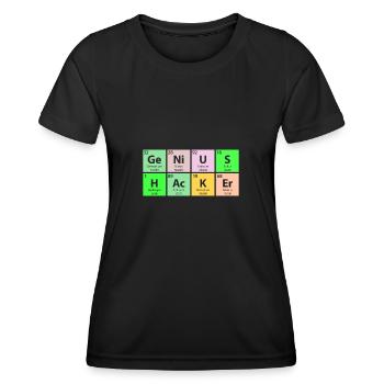 Genius Hacker Periodentisch - Frauen Funktions-T-Shirt - Schwarz - Vorne - AI Model Female 172 light (172cm)