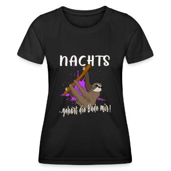 nachtschicht faultier nachtarbeit schichtarbeit - Frauen Funktions-T-Shirt - Schwarz - Vorne - AI Model Female 172 light (172cm)