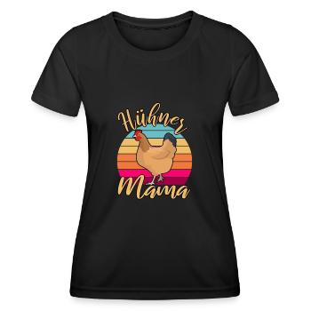 Hühner Mama Huhn - Frauen Funktions-T-Shirt - Schwarz - Vorne - AI Model Female 172 light (172cm)