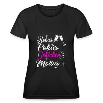 Sekt Spruch - Frauen Funktions-T-Shirt - Schwarz - Vorne - AI Model Female 172 light (172cm)