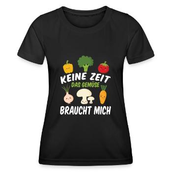Keine Zeit das Gemüse braucht mich Gärtner Beet - Frauen Funktions-T-Shirt - Schwarz - Vorne - AI Model Female 172 light (172cm)