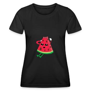 Pastèque Melon melon - T-shirt sport Femme - noir - Devant - AI Model Female 172 light (172cm)