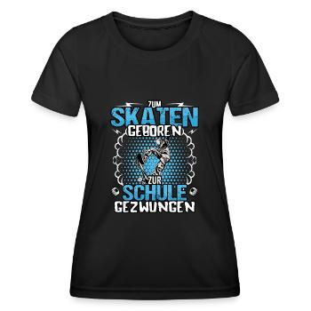 Skateboard Skate Halfpipe Skater Skaten - Frauen Funktions-T-Shirt - Schwarz - Vorne - AI Model Female 172 light (172cm)