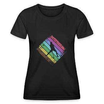 Floorball - Frauen Funktions-T-Shirt - Schwarz - Vorne - AI Model Female 172 light (172cm)