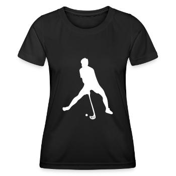 Floorball - Frauen Funktions-T-Shirt - Schwarz - Vorne - AI Model Female 172 light (172cm)