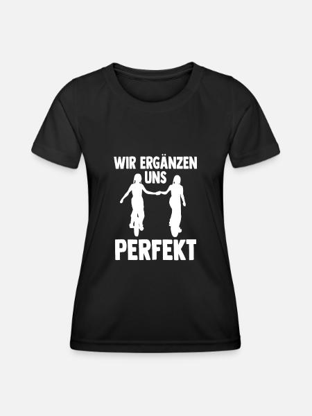 Einrad Zwilling Bruder Schwester Radsport Einräder - Frauen Funktions-T-Shirt - Schwarz