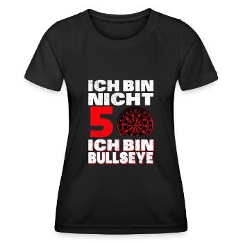 Ich Bin Nicht 50 Ich Bin Bullseye | Herren Dart - Frauen Funktions-T-Shirt - Schwarz - Vorne - AI Model Female 172 light (172cm)
