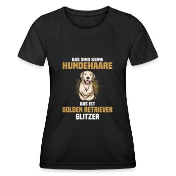Golden-Retriever | Golden Retriever - Frauen Funktions-T-Shirt - Schwarz - Vorne - AI Model Female 172 light (172cm)
