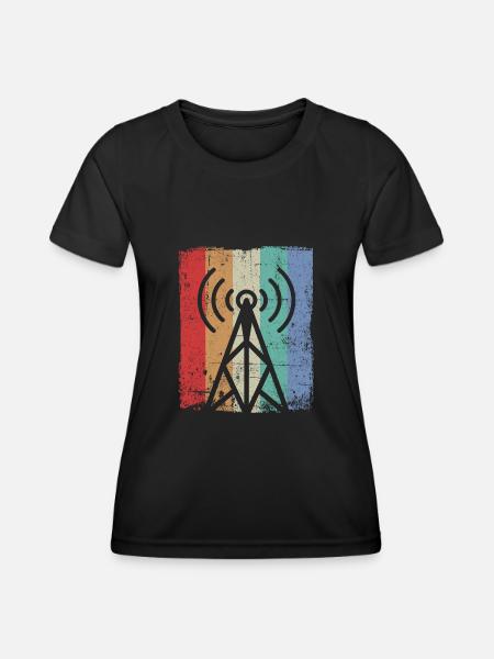 Amateurfunk Funker Funkgerät Funkamateur Vintage - Frauen Funktions-T-Shirt - Schwarz