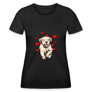 Golden-Retriever | Golden Retriever - Frauen Funktions-T-Shirt - Schwarz - Vorne - AI Model Female 172 light (172cm)