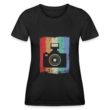 Photographie photographique Photographe photographe photographe - T-shirt sport Femme - noir - Devant - AI Model Female 172 light (172cm)