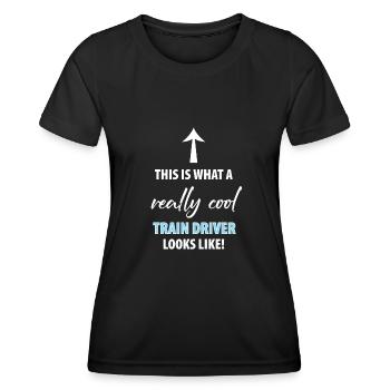 Train train train conducteurs de train - T-shirt sport Femme - noir - Devant - AI Model Female 172 light (172cm)