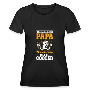 Fahrrad Fahrender Papa Wie Ein Normaler Papa Mtb - Frauen Funktions-T-Shirt - Schwarz - Vorne - AI Model Female 172 light (172cm)